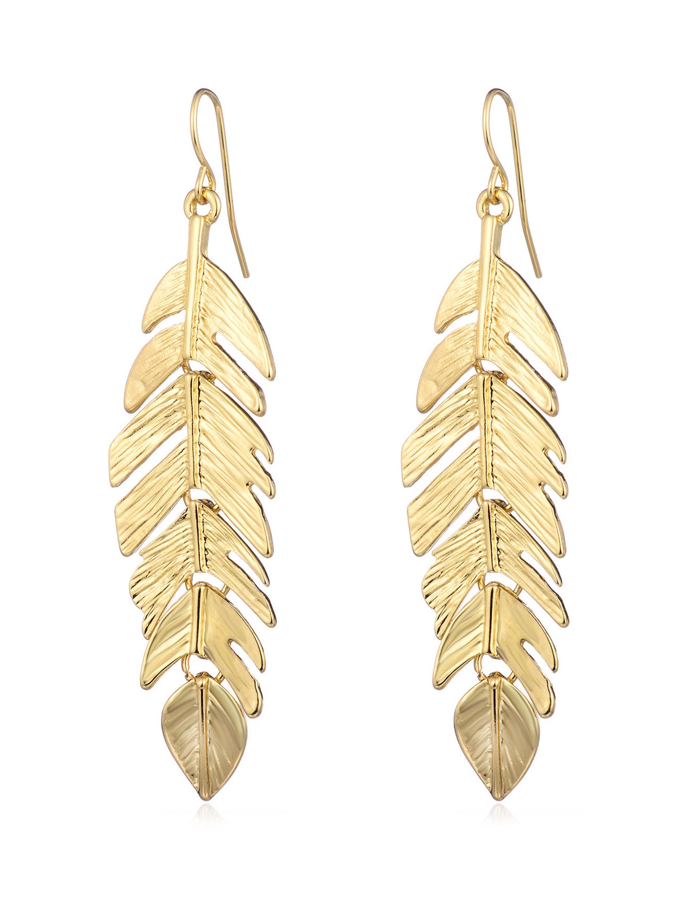 Metal Leaf Earrings Creative Golden Autumn Leaves Leaf Earrings Pendant Fashion Simple Tassel Leaf Long Earrings