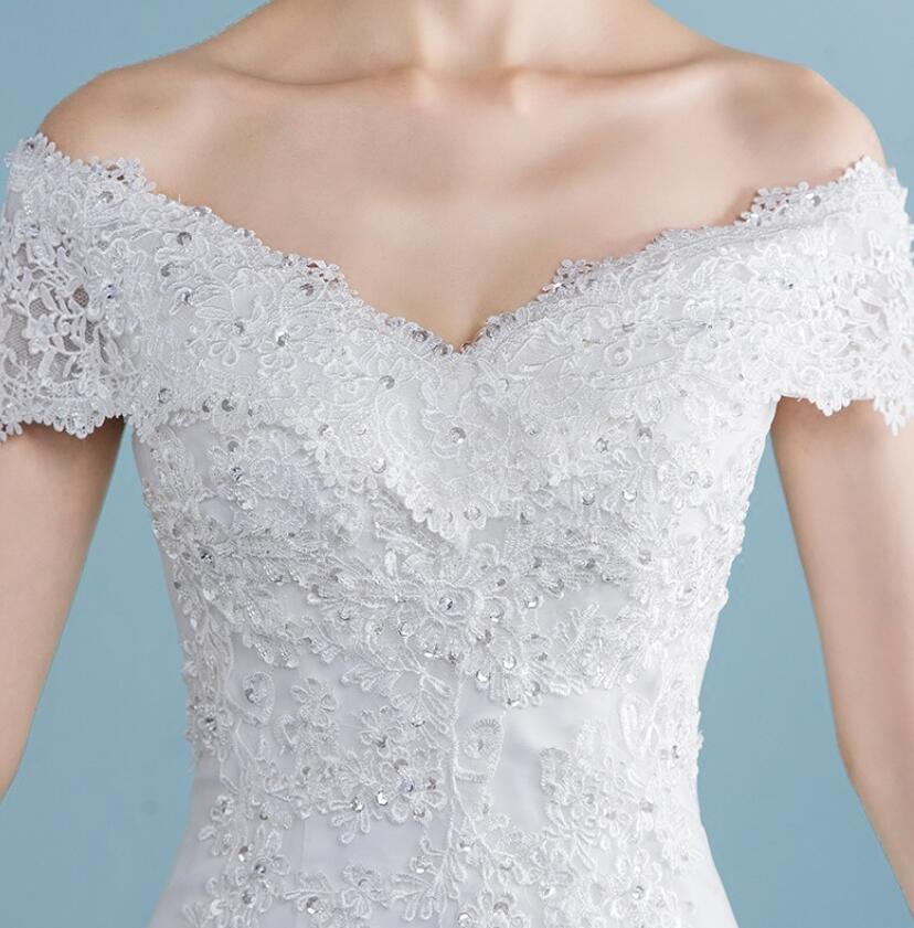 One-shoulder Wedding Dress Bride Married Slim Slimming Waist Fishtail Wedding Dress