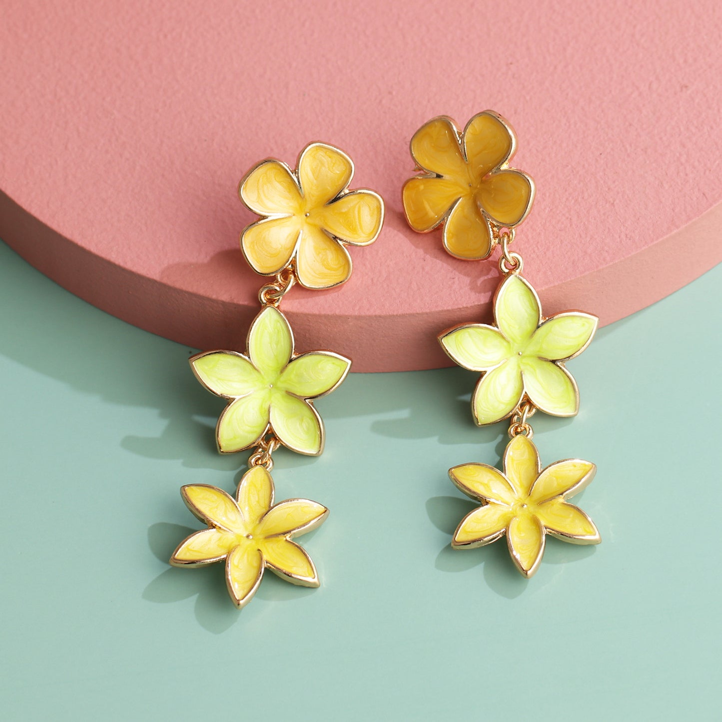 French Retro Lavender Oil Drop Flower Earrings Three Earrings Personality Earrings Ins Style For Women