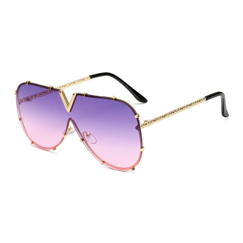 Sunglasses Fashion Oversized Sunglasses Men Brand Designer Goggle Sun Glasses Female Style Oculos De Sol UV400