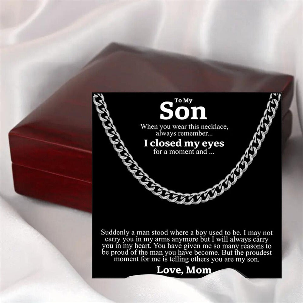 Men's titanium steel Cuban chain round polished hip-hop trendy jewelry