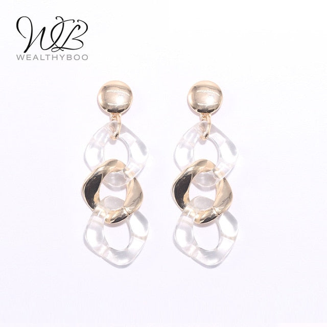 Asymmetric Long Crystal Pendant Earrings Geometric Earrings