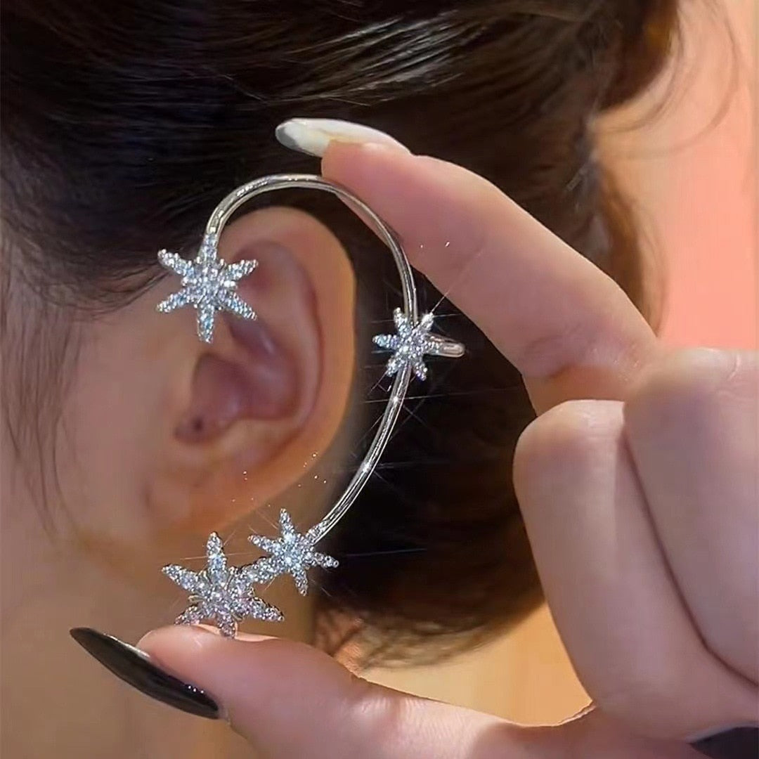One Piece Korean Long Tassel Earrings Girls No Ear Piercing Full Pearl Big Clip Earrings For Women Gift Jewelry Ear Cuff