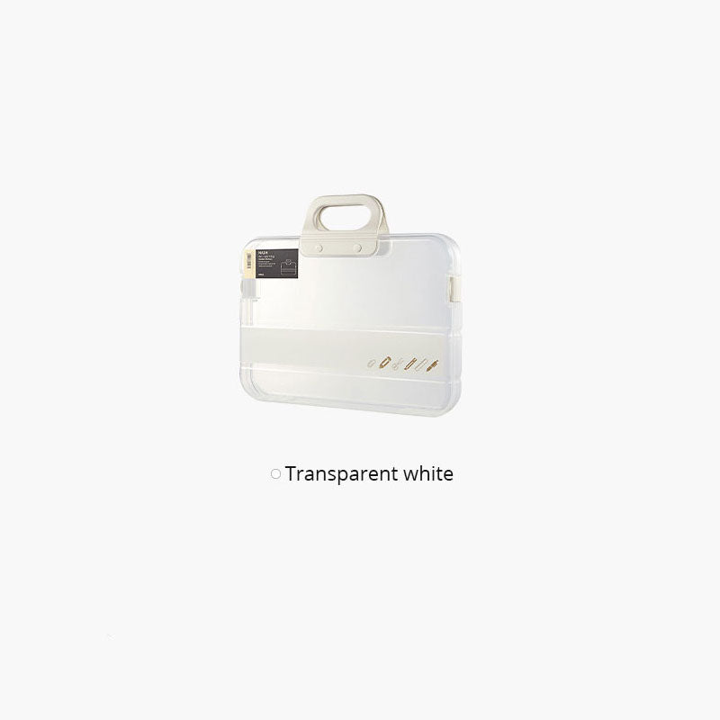 Lock Buckle, Portable Box, Transparent Plastic Material, Stationery Storage and Organization, Portable Buckle, Large Capacity