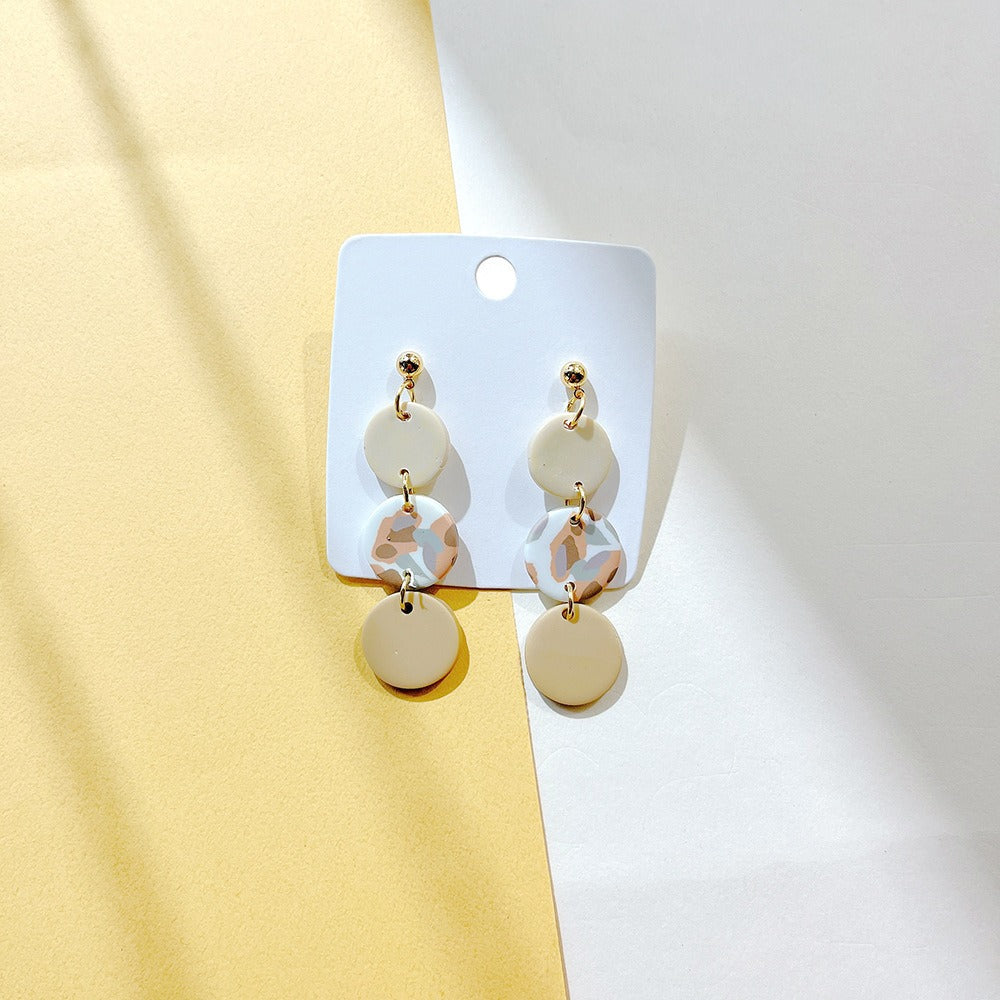 New Earrings, Milk Coffee, Soft and Gentle, Creative Geometric Camo Earrings, Female Earrings, Ins Style Earrings