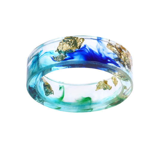 Gold Foil Paper Inside Resin Ring