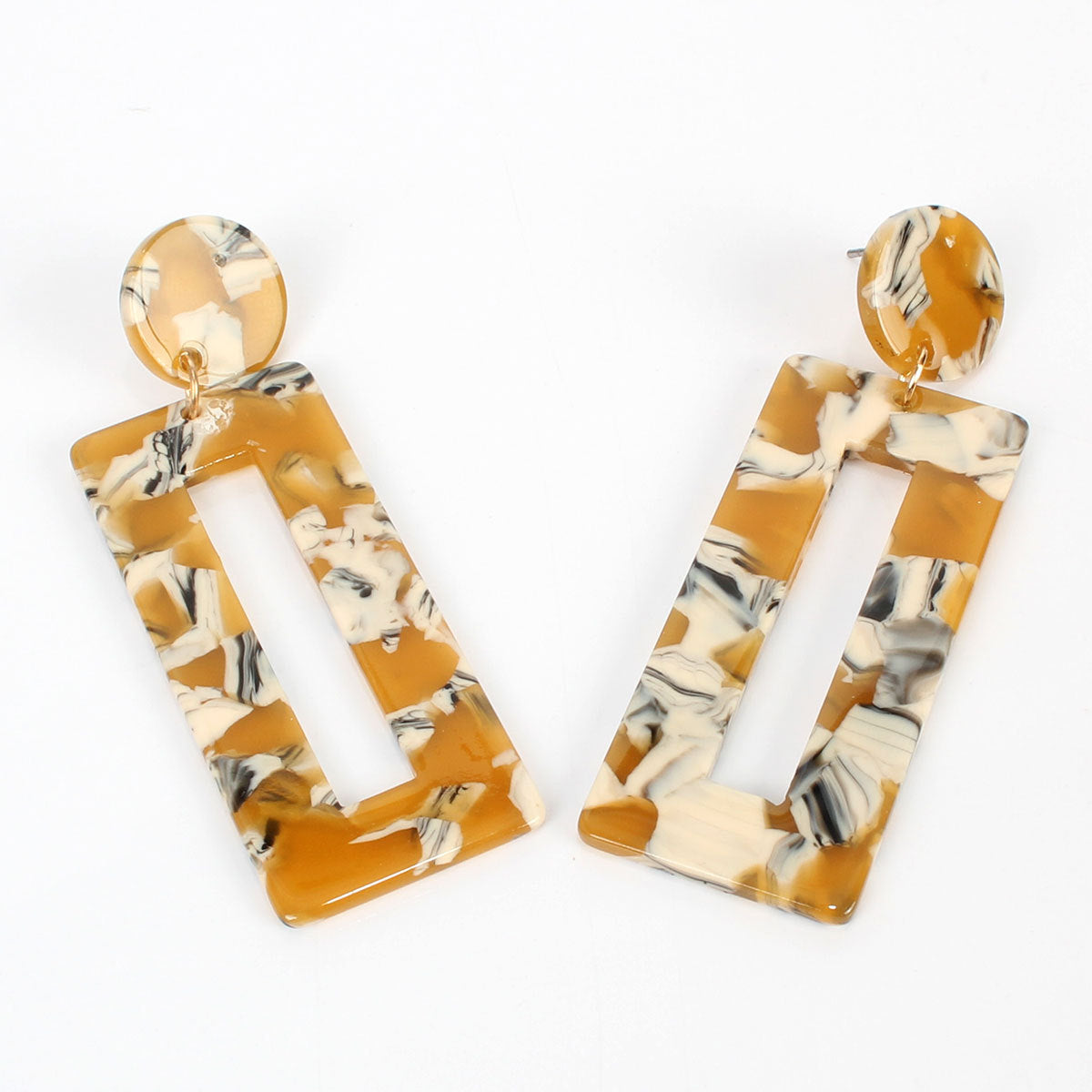 Japanese And Korean Of Creative Personality Simple Acetate Earrings Women Acrylic Geometric Resin Earrings