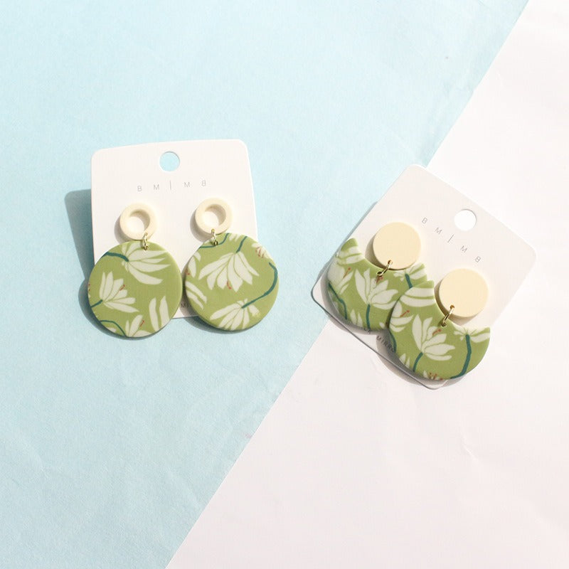 Earrings New Product Vintage Fresh Lotus Square Geometric Earrings for Women S925 Silver Needle Earrings