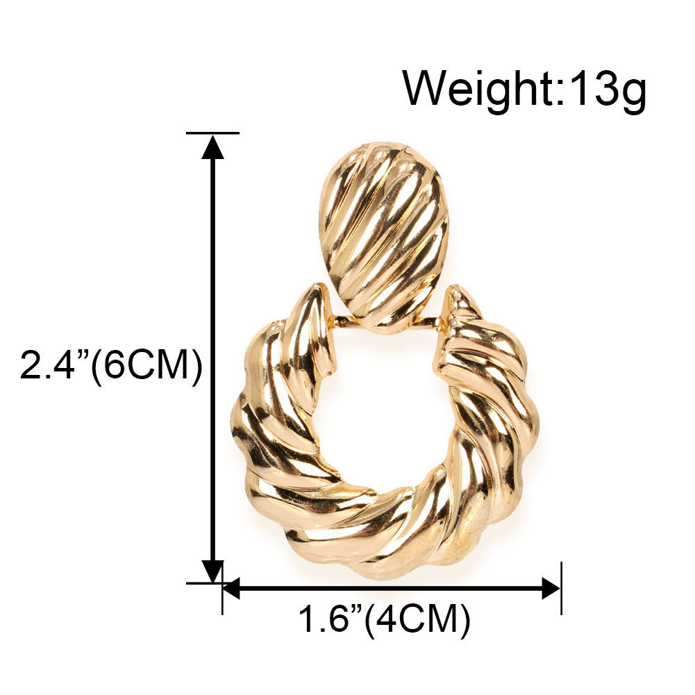 Creative Personality Alloy Oval Earrings Exaggerated Retro Earrings Earrings For Women