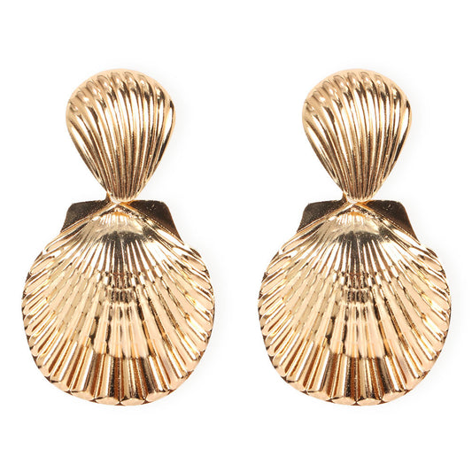 Earrings Scallop Stud Earrings Bohemia Style Metal Shell Earrings Women Earrings
