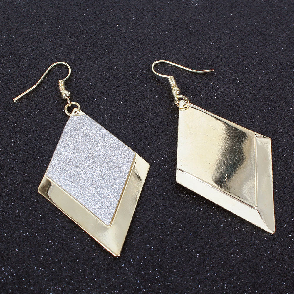 Simple Diamond Shaped Frosted Earrings Personality Retro Earrings Women Earrings