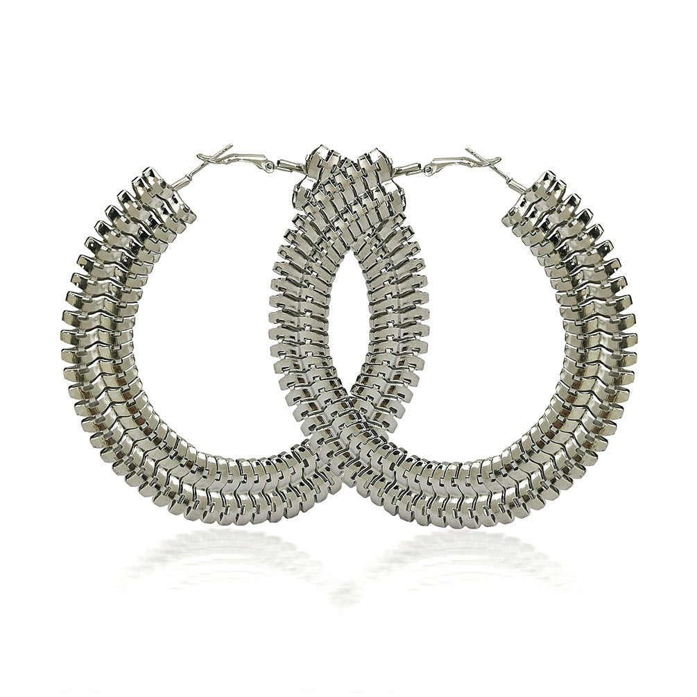 Exaggerated Large Round Earrings Female Personality Fashion Metal Large Hoop Earrings Accessories