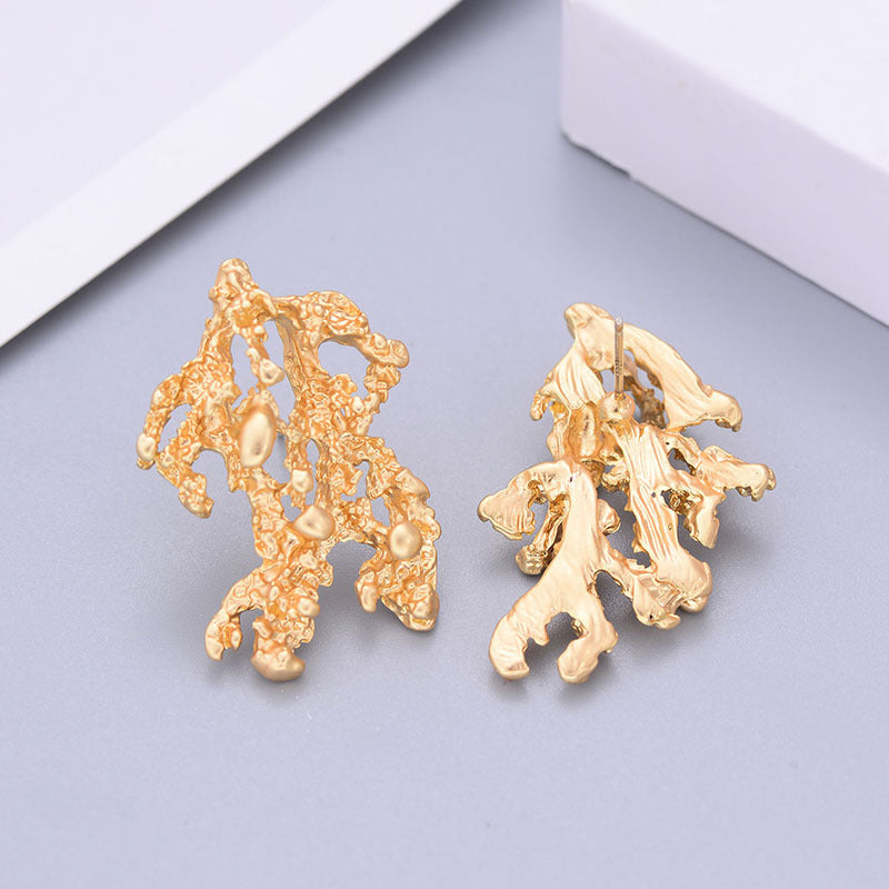 Fashion New Earrings Retro Personality Irregular Branch Earrings Geometric Three-Dimensional Earrings
