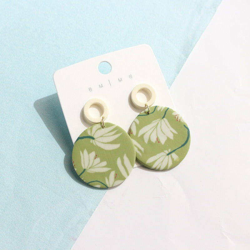 Earrings New Product Vintage Fresh Lotus Square Geometric Earrings for Women S925 Silver Needle Earrings