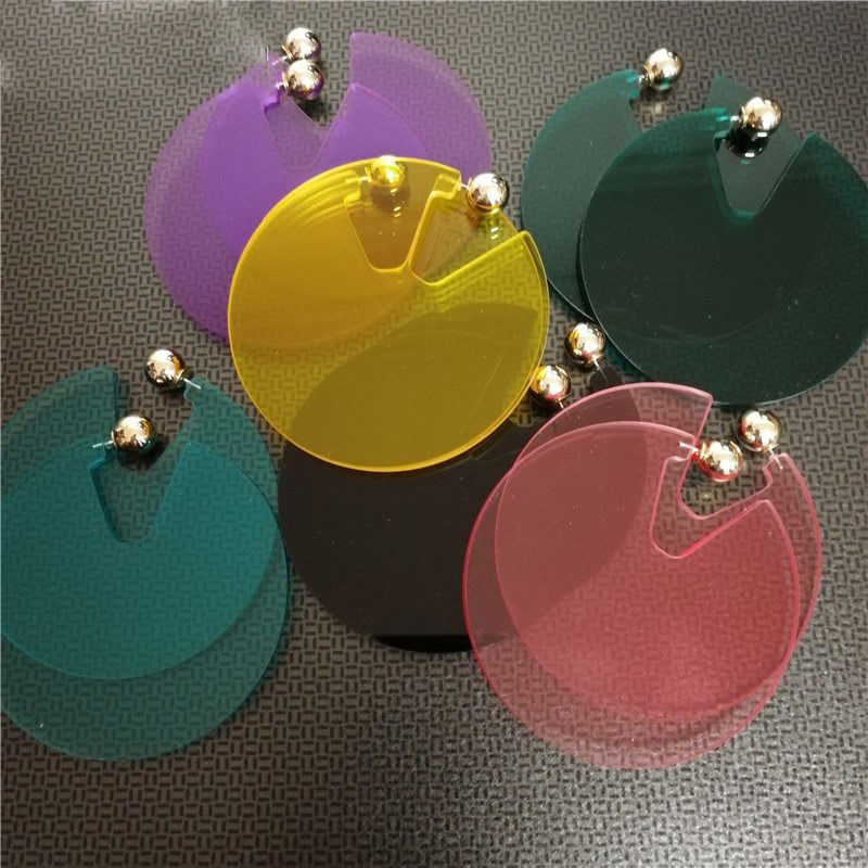 Fashion Acrylic Jewelry Custom Women Acryl Transparent Green Orange Big Stud Earrings Girl's Gift Round Large Earring