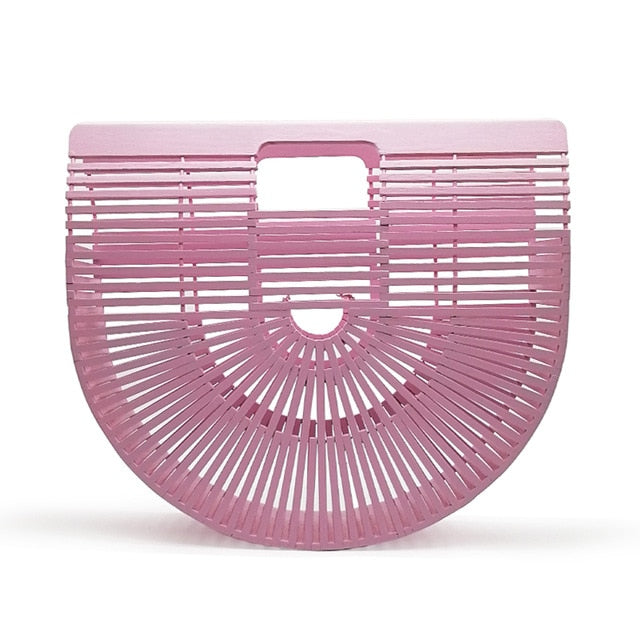 Bamboo Handbag Purses And Handbags Wooden Clutch Lurury Designer Women Bag Summer Beach Bags Hollow Out Casual Bamboo Purses