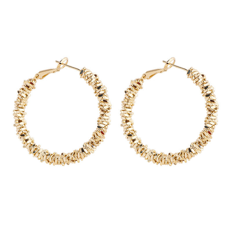 Large Circle Exaggerated Earrings Simple Fashion Earrings New Trendy Korean Temperament Net Red Earrings 925 Silver Needles