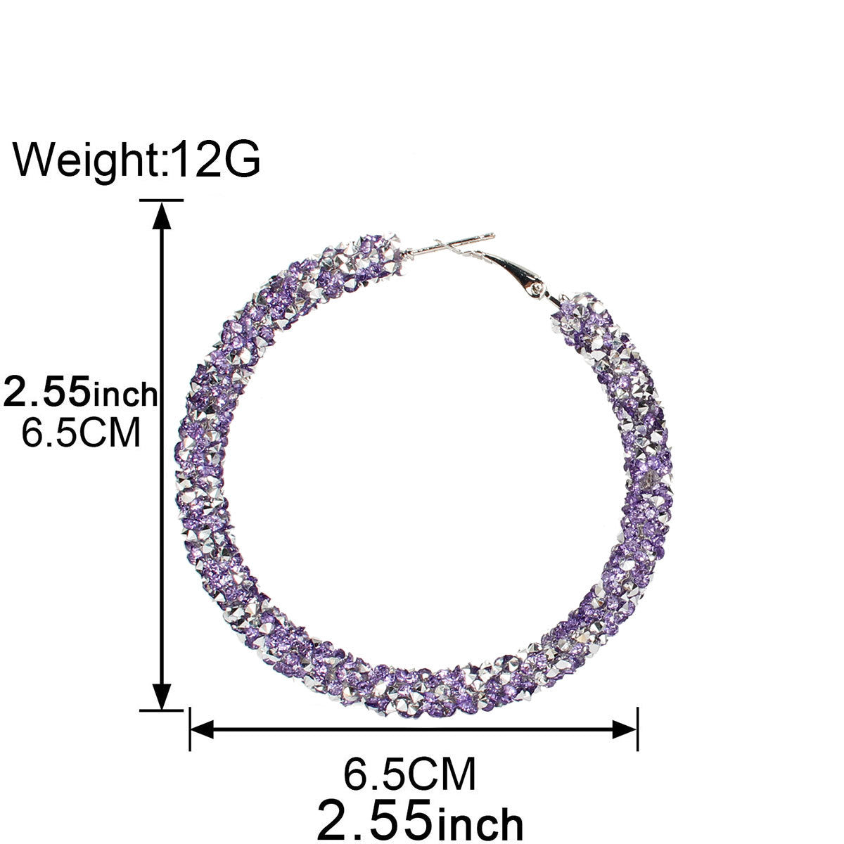 Fashion Personality Jewelry Alloy Diamond Earrings Popular Hoop Earrings Hoop Earrings