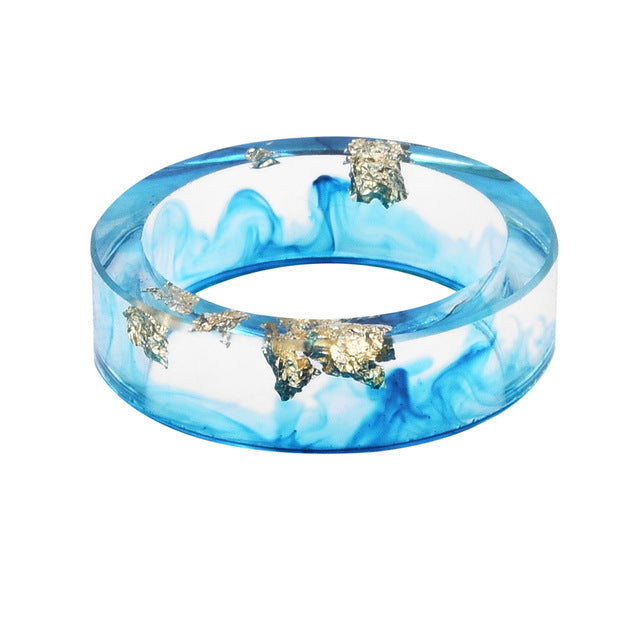 Gold Foil Paper Inside Resin Ring