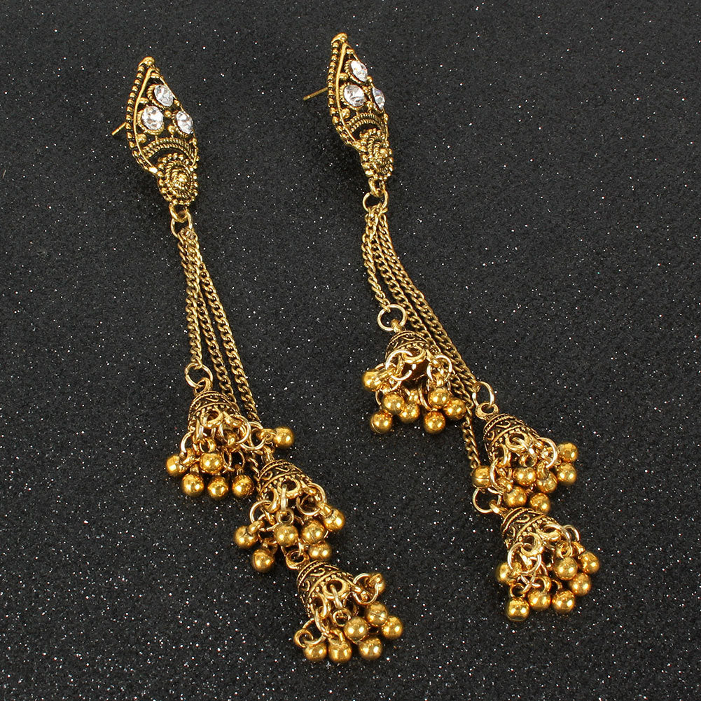 Retro National Style Long Tassel Earrings Bohemian Style Earrings Popular Earrings