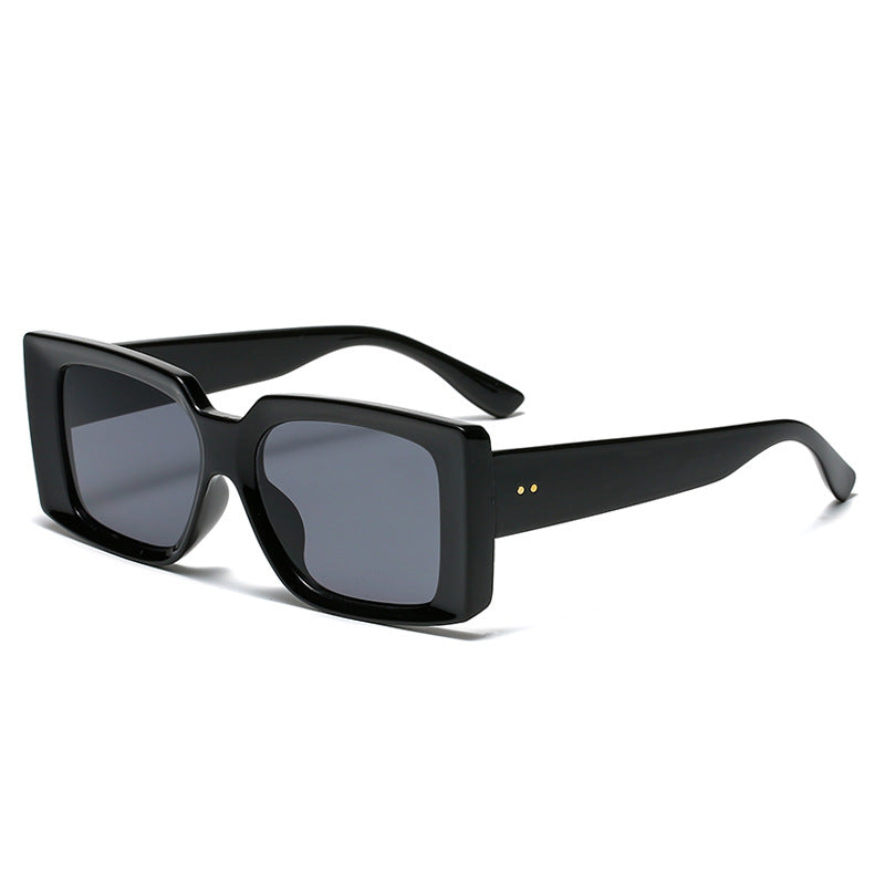 New Retro Square Sunglasses Men And Women Trend Street Shooting Rice Nails Sunglasses Candy-Colored Sunglasses
