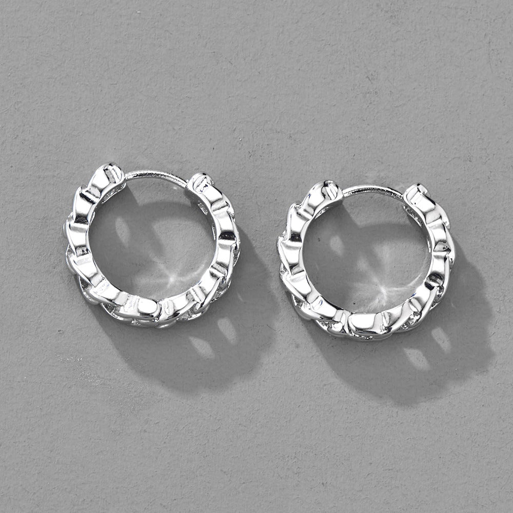 Japanese And Korean Fashion Retro Twist Earrings Trend Simple And Versatile Ins Style Earrings