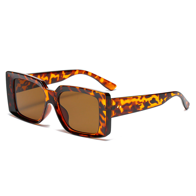 New Retro Square Sunglasses Men And Women Trend Street Shooting Rice Nails Sunglasses Candy-Colored Sunglasses