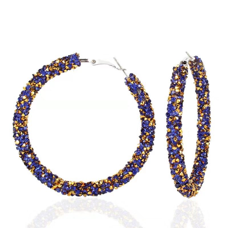 Fashion Personality Jewelry Alloy Diamond Earrings Popular Hoop Earrings Hoop Earrings