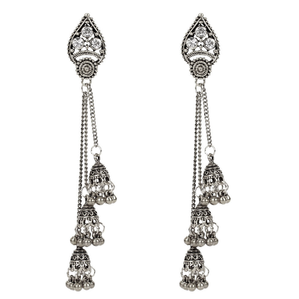 Retro National Style Long Tassel Earrings Bohemian Style Earrings Popular Earrings