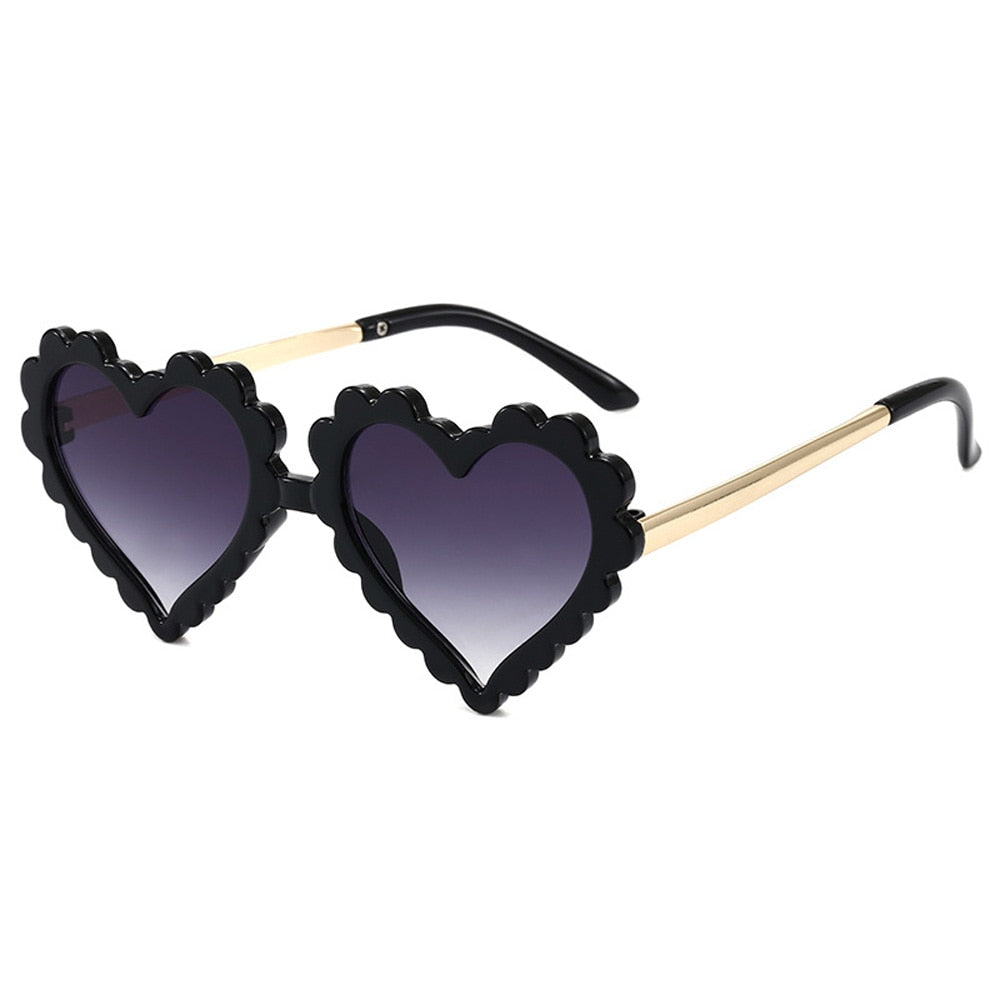 Cute Sweet Children Heart Flower Sunglasses UV400 Protection Kids Fashion Personality Glasses Eyewear Outdoor Travel