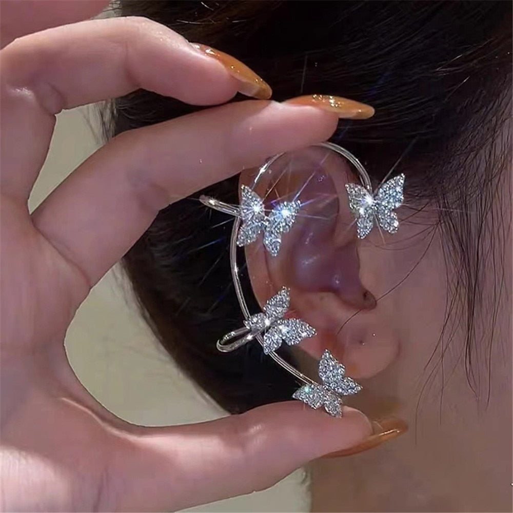 One Piece Korean Long Tassel Earrings Girls No Ear Piercing Full Pearl Big Clip Earrings For Women Gift Jewelry Ear Cuff