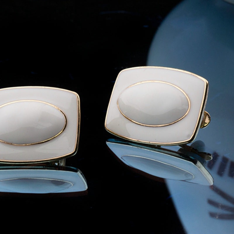 New Oil Dripping White Silver Needle Same Style Ear Clip Without Pierced Earrings Female Fashion Accessories