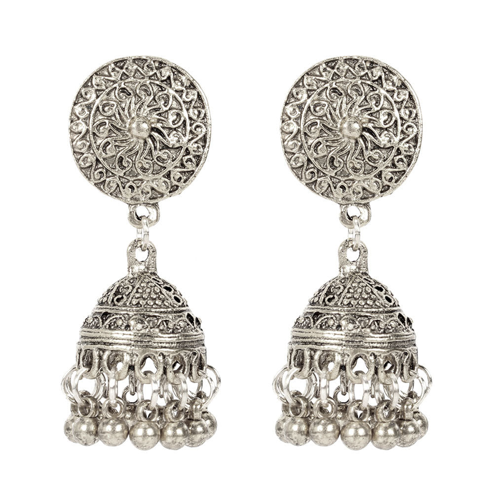 Exaggerated Personality Earrings Fashion Retro National Style Alloy Tassel Earrings Earrings Female