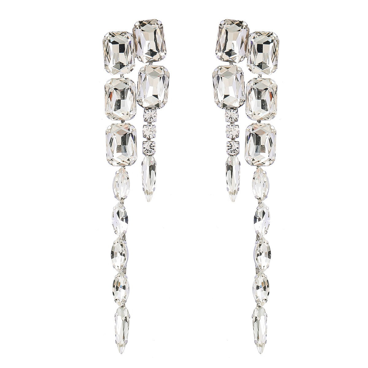 Exaggerated Diamond Studded Earrings Girls Net Red INS Style Earrings Temperament Earrings Fashion