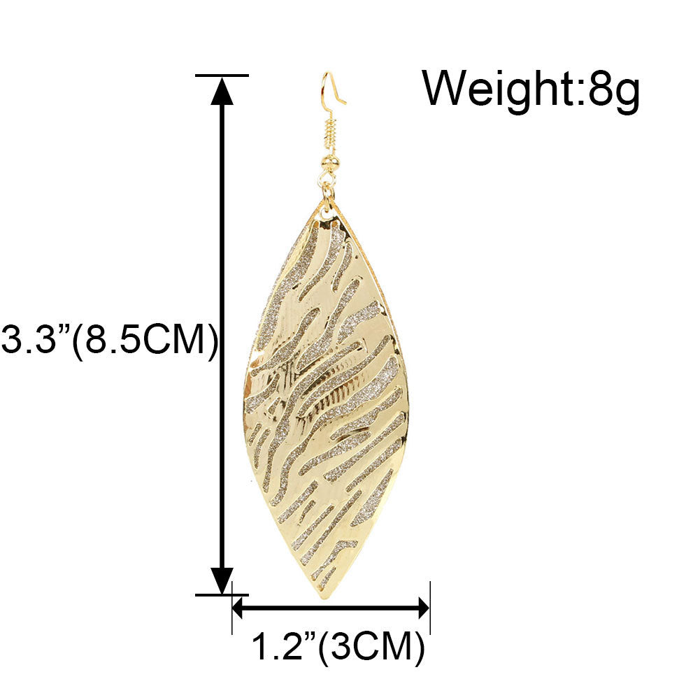 Bohemian Style Geometric Leaves Frosted Earrings Vintage Earrings Female Earrings