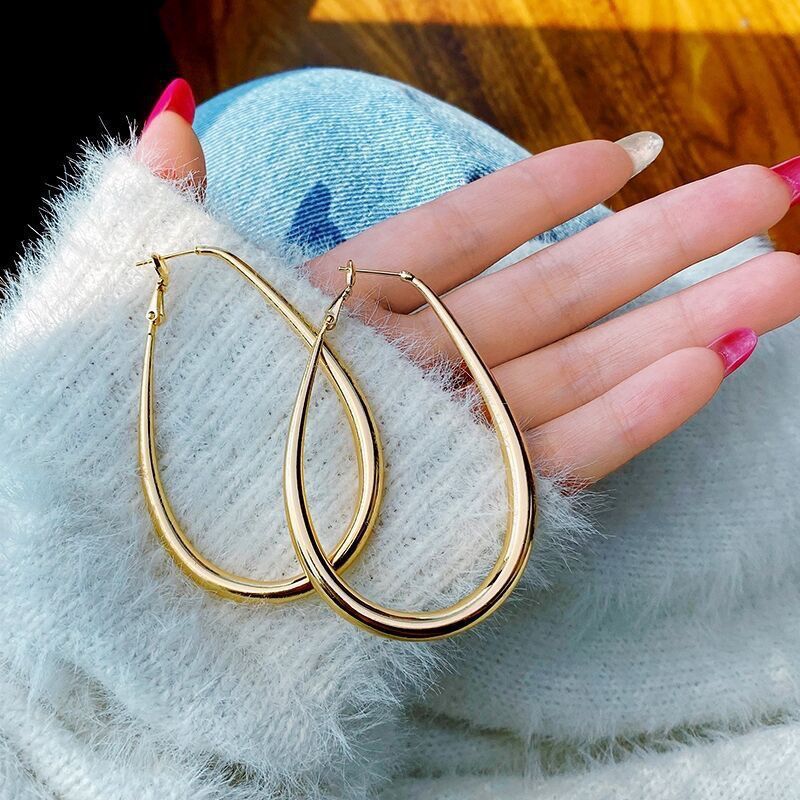 925 Silver Needle Big Earrings High Quality Matte French Net Red Big Earrings Female Exaggerated Design Retro Earrings