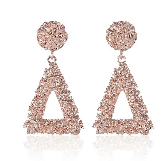 Big Vintage Earrings for Women Gold Silver Black Geometric Statement Earring 2019 Metal Earing Hanging Fashion Jewelry