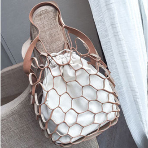 Yesello Personality Hollow Bag Beach Net Drawstring Combination Shoulder Bag Summer Totes Hand Bags Travel Handbags