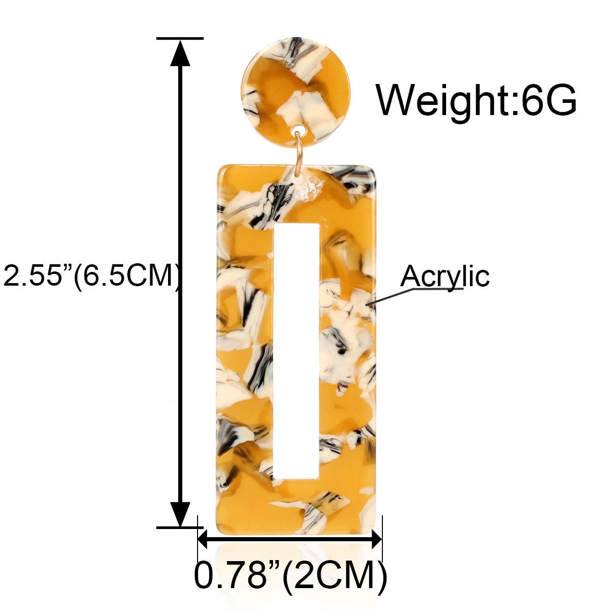 Japanese And Korean Of Creative Personality Simple Acetate Earrings Women Acrylic Geometric Resin Earrings