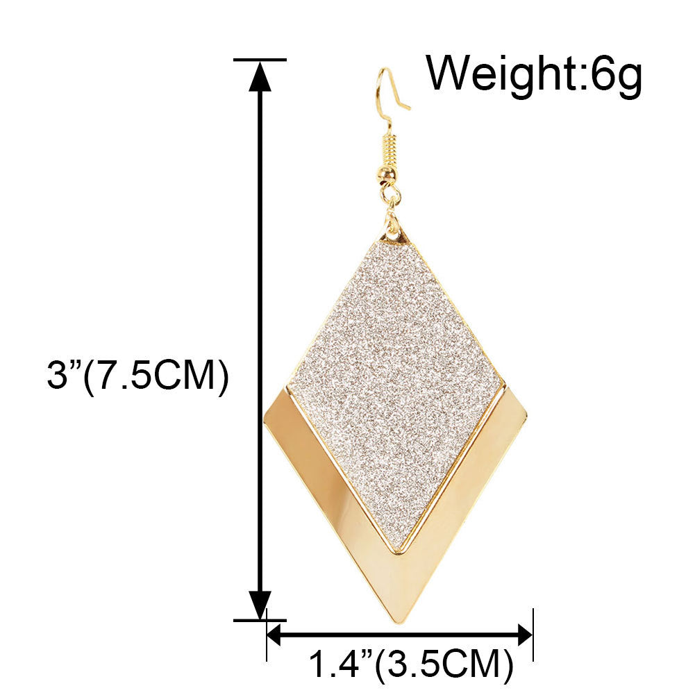 Simple Diamond Shaped Frosted Earrings Personality Retro Earrings Women Earrings