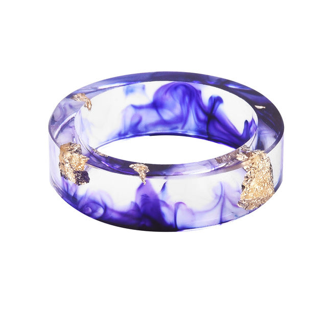 Gold Foil Paper Inside Resin Ring