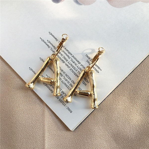Artilady k letters earrings for women A~Z gold hoop earrings for girls Alphabet letter earrings gold jewelry new year gift