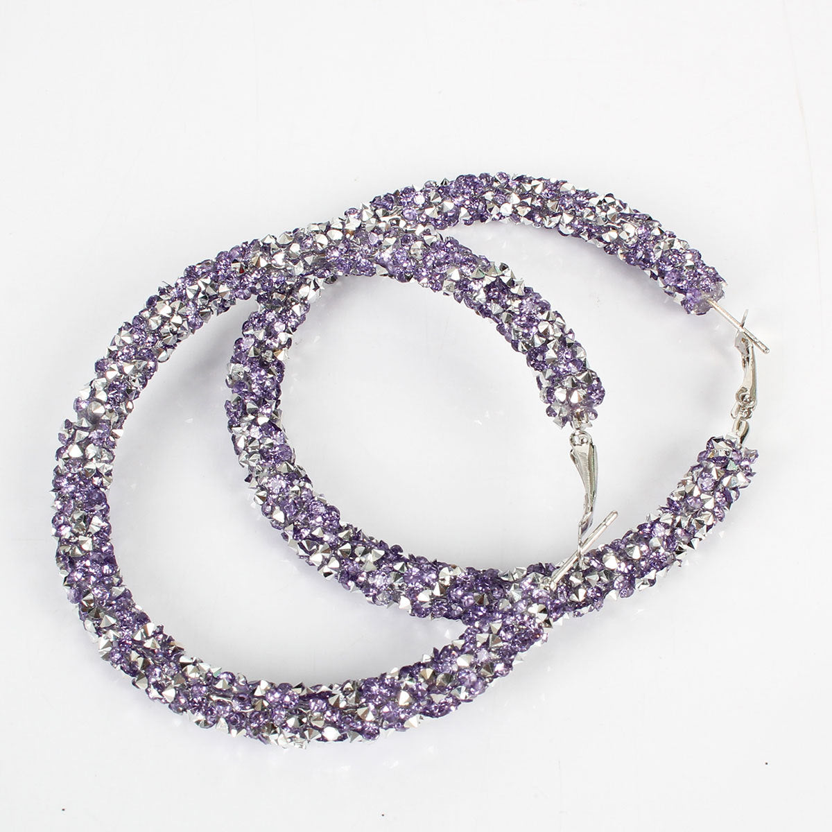 Fashion Personality Jewelry Alloy Diamond Earrings Popular Hoop Earrings Hoop Earrings