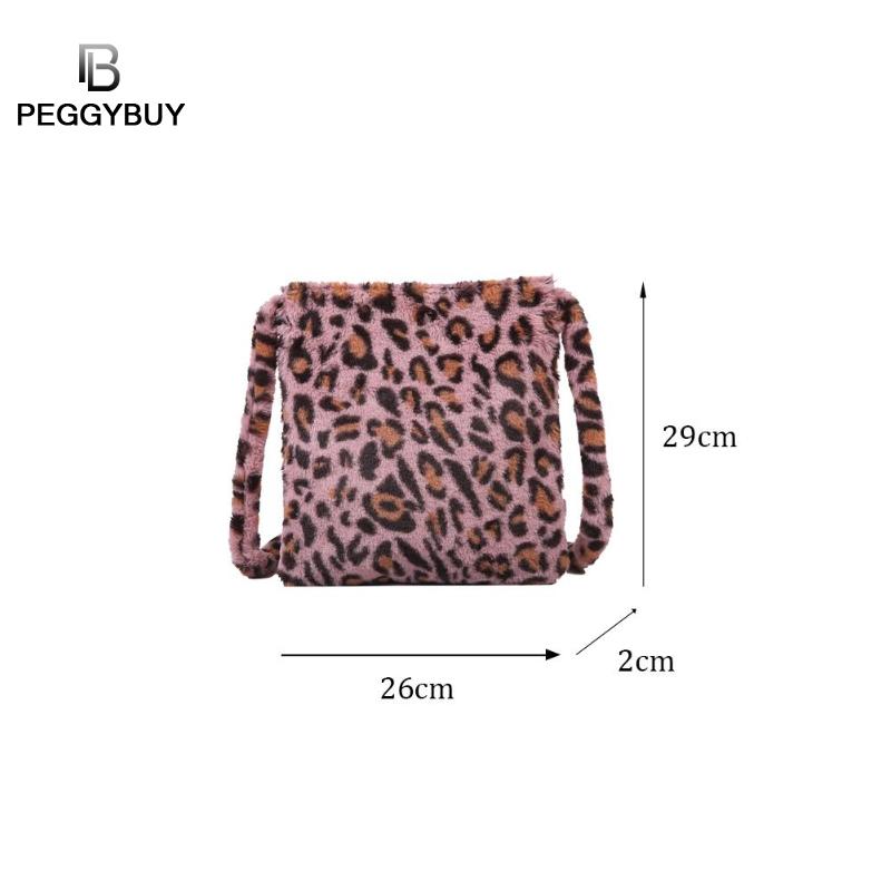 HOT Leopard Plush Shoulder Bags for Women's Autumn And Winter Fashion ladies Vintage Handbags women Large Capacity Messenger Bag