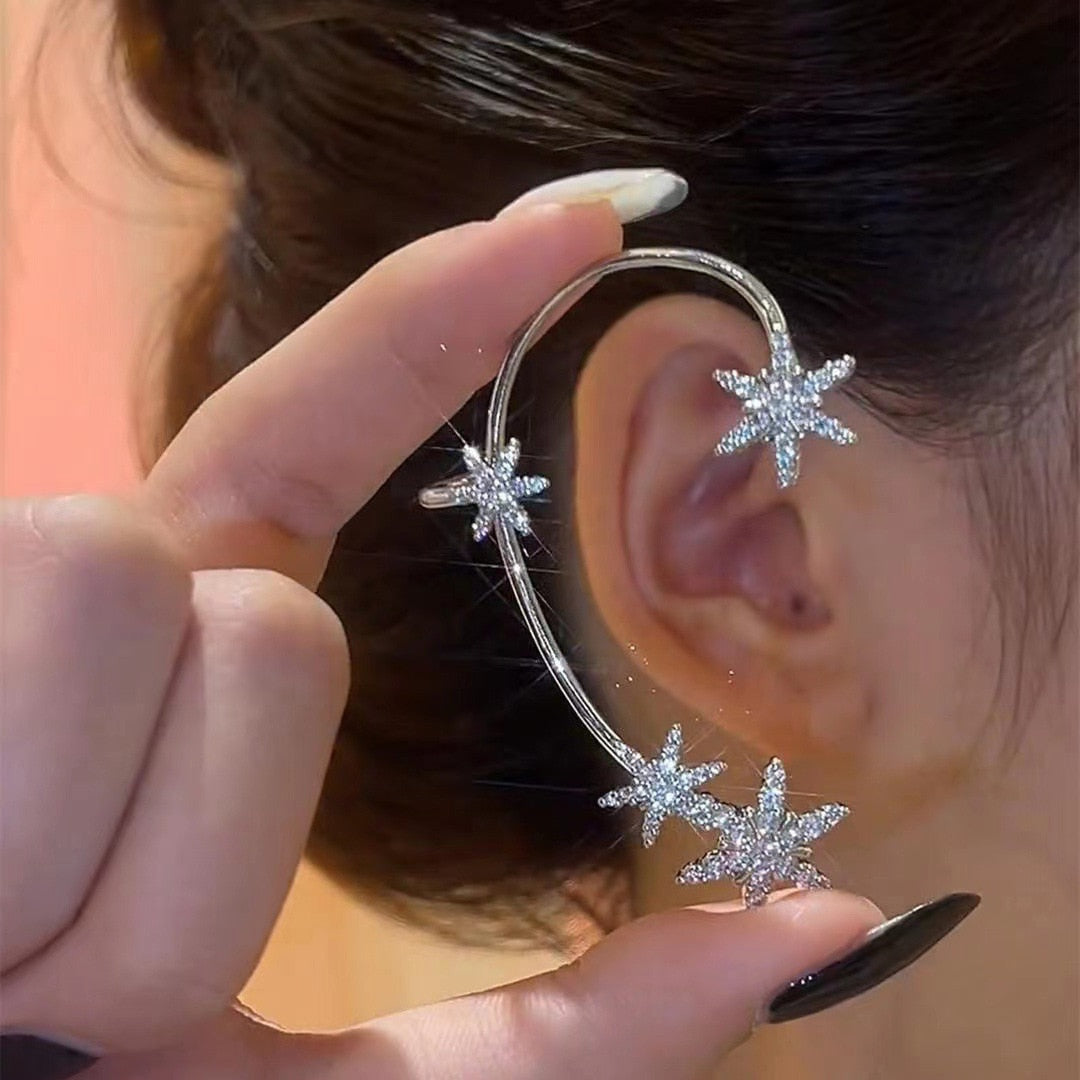 One Piece Korean Long Tassel Earrings Girls No Ear Piercing Full Pearl Big Clip Earrings For Women Gift Jewelry Ear Cuff