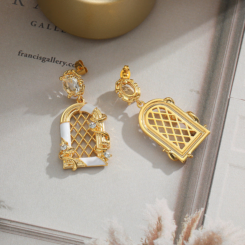 Ins Earrings Female Niche Design Sense New Zircon Earrings Fashion Versatile Network Red Premium Earrings