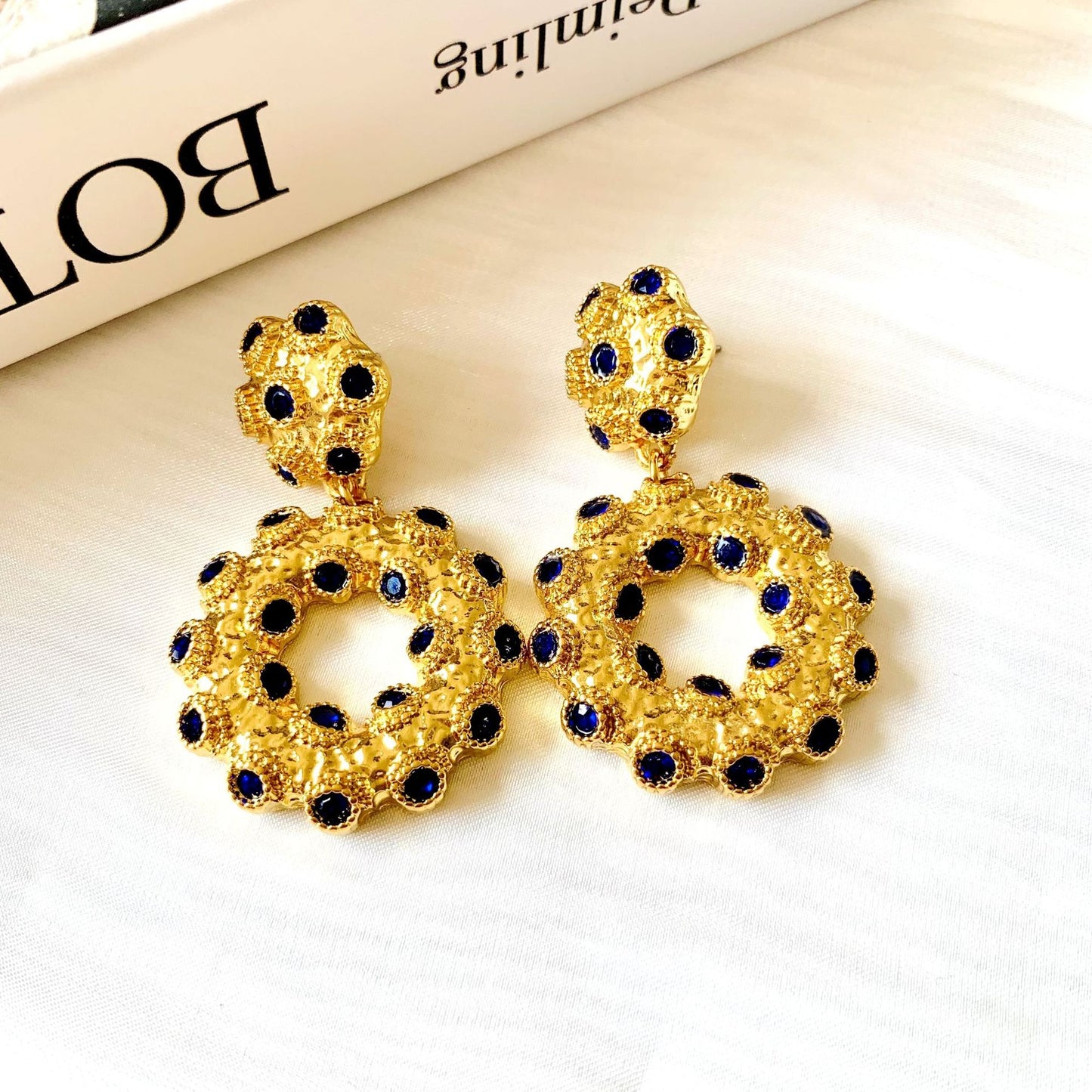 Medieval Vintage Antique Earrings Heavy Textured Long Earrings Retro Exaggerated Earrings