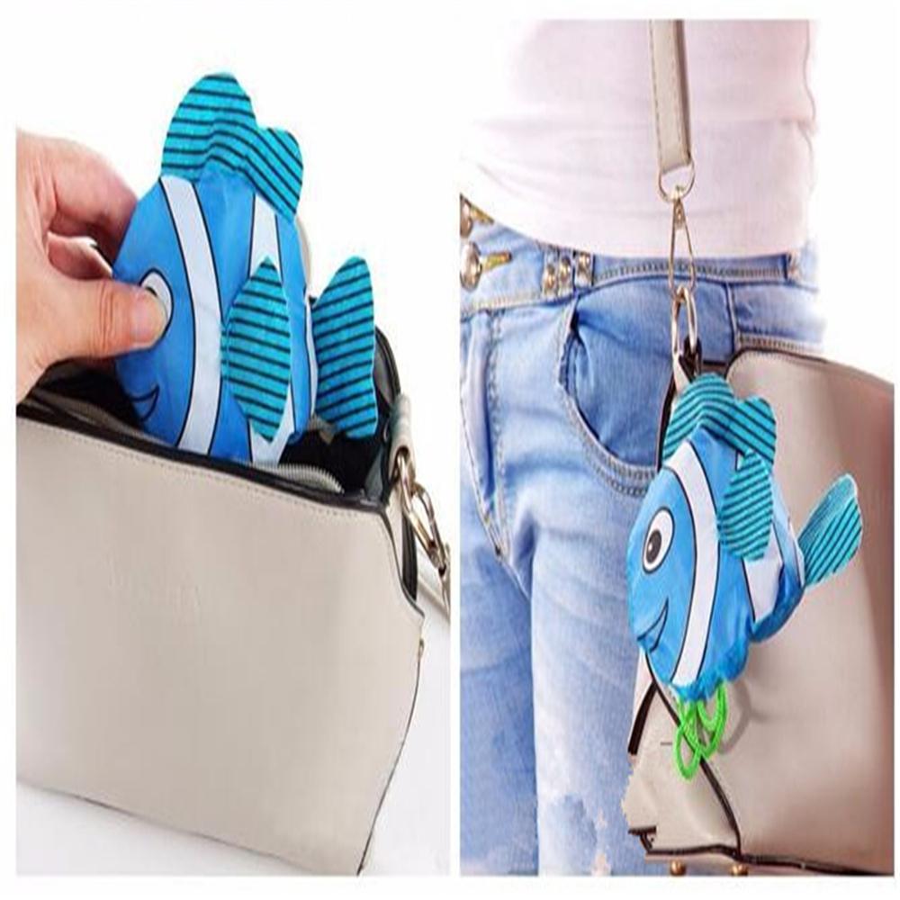 7 Colors Tropical Fish Foldable Eco Reusable Shopping Bags Reusable Tote Pouch Recycle Storage Handbags 38cm x58cm