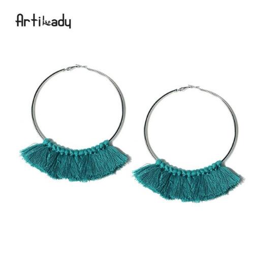 Artilady tassel hoop earrings vintage for  women