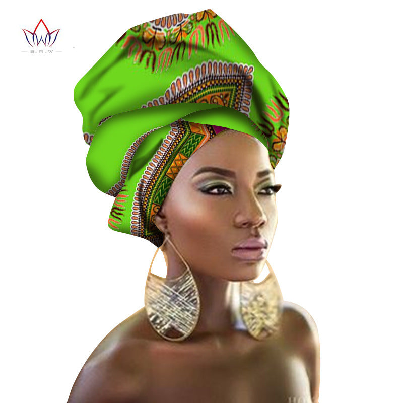 BRW Multi-color Israelite African Print Ankara Head wrap Tie Scarf High Quality Hair Accessories Gele Ipele African Bazin Rich Headwear